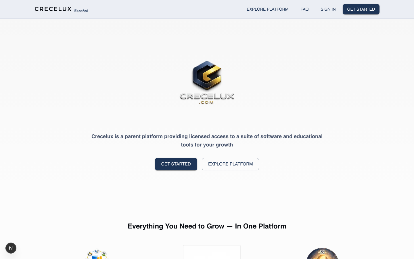 Crecelux — Multi-Product Landing Page & Book Interface Prototype
